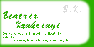 beatrix kankrinyi business card